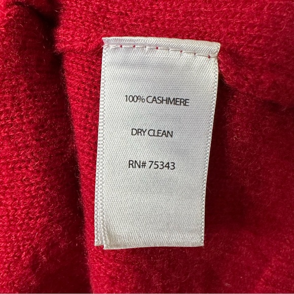Max Studio Women’s Size S 100% Cashmere 2-Ply Knit Open Red Cardigan w/ Pockets - Picture 7 of 9